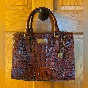 Brahmin Rich Brown Crocodile Anywhere Convertible Bag